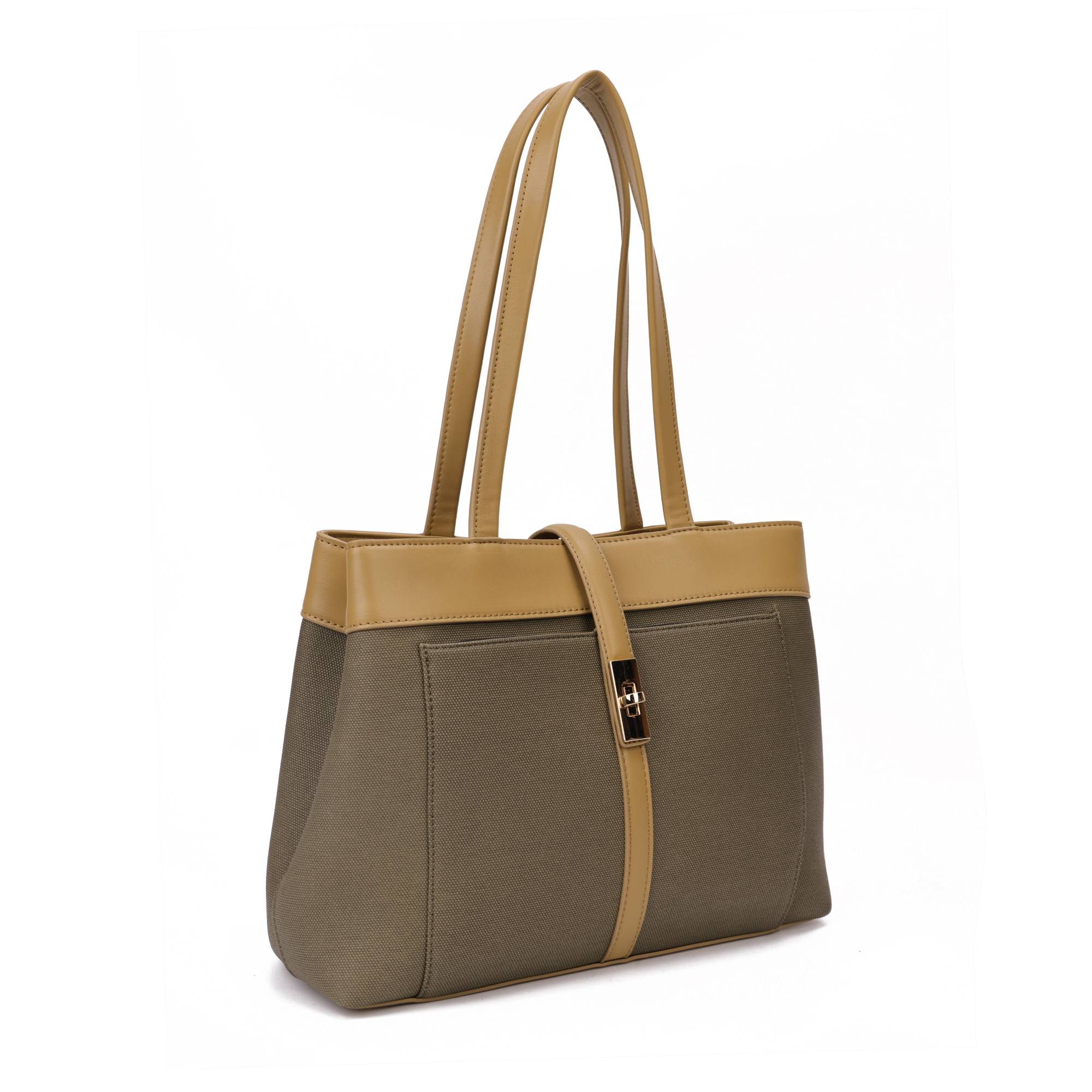 Large Wax Leather Book Tote - Black & White
