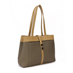 Large Wax Leather Book Tote - Black & White
