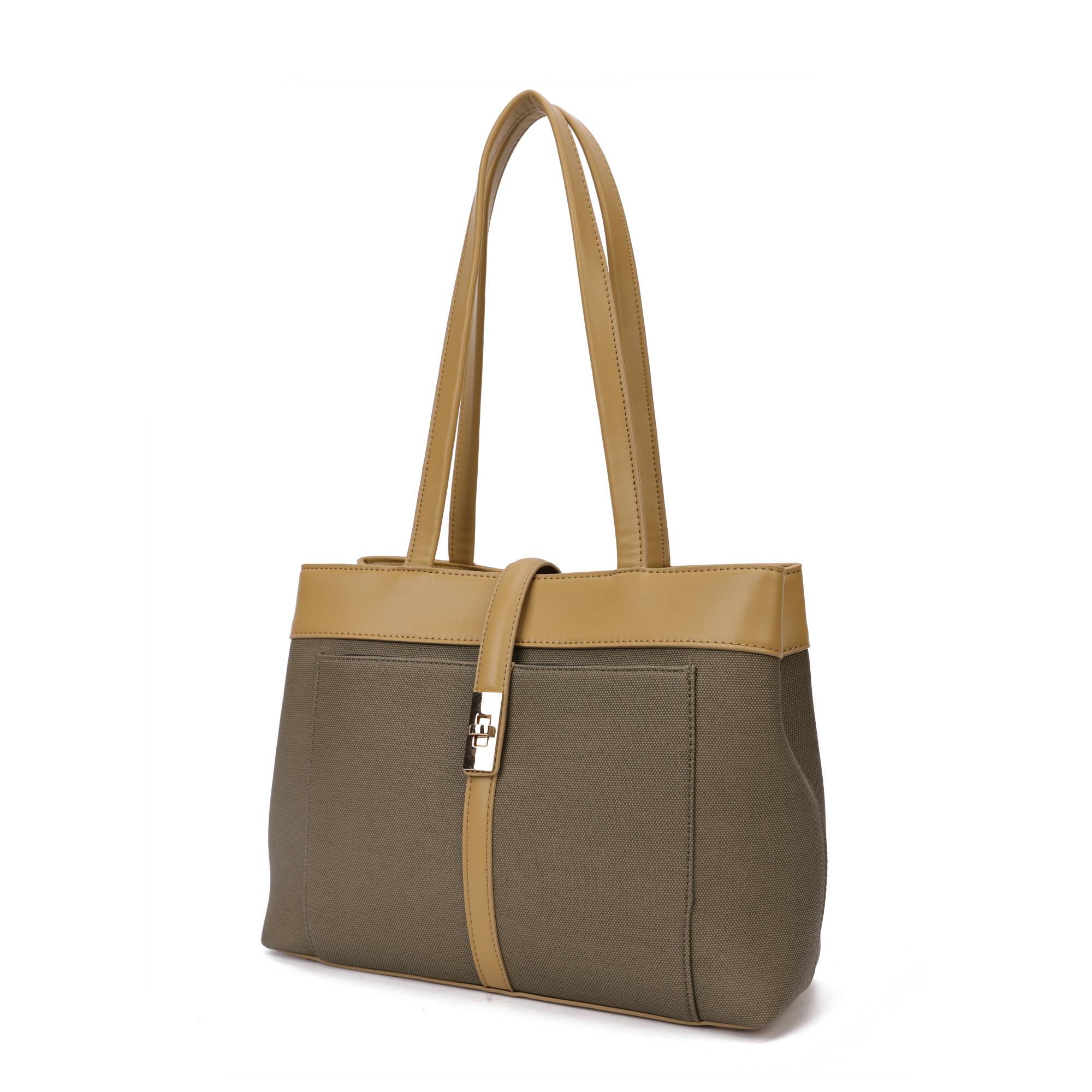 Large Wax Leather Book Tote - Black & White