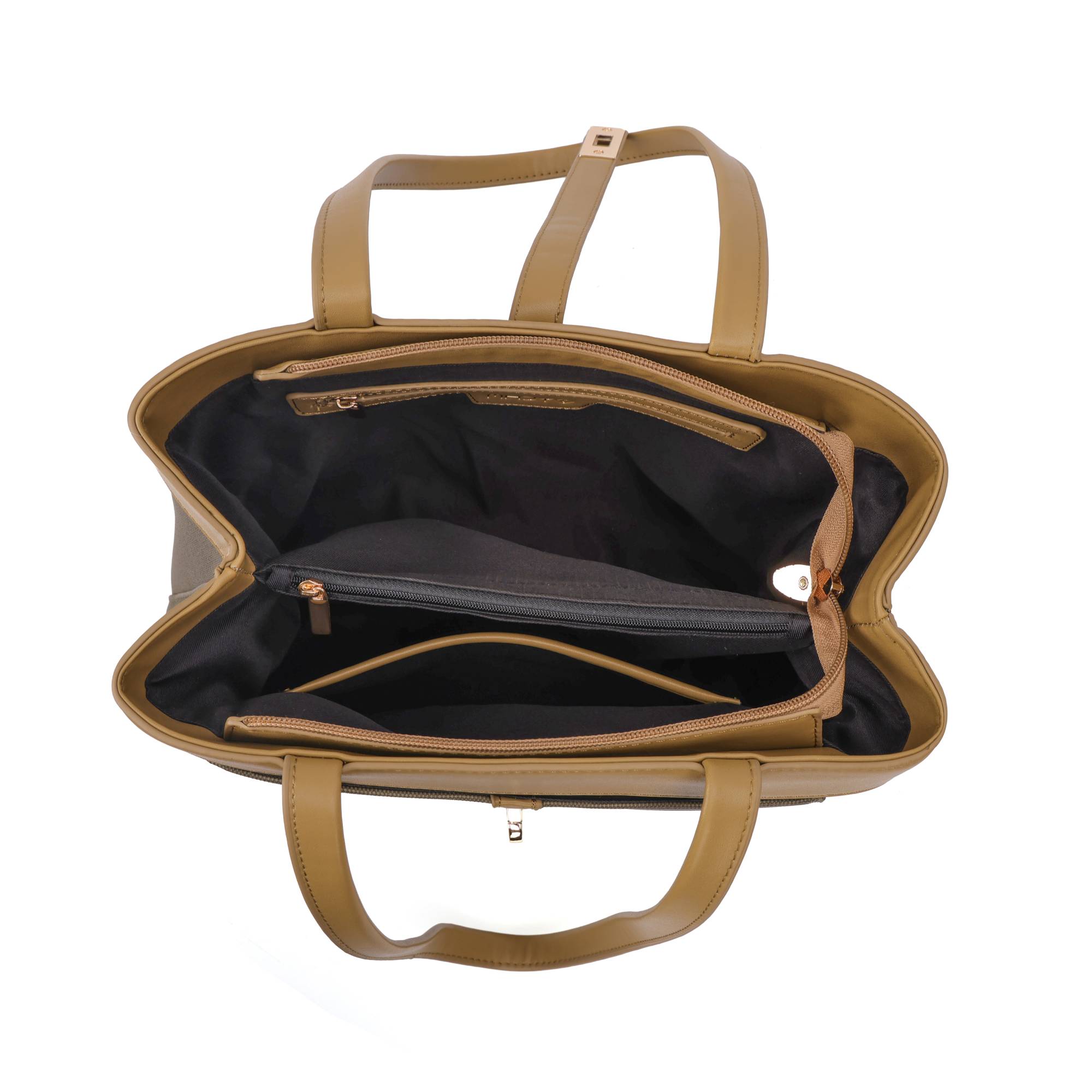 Large Wax Leather Book Tote - Black & White