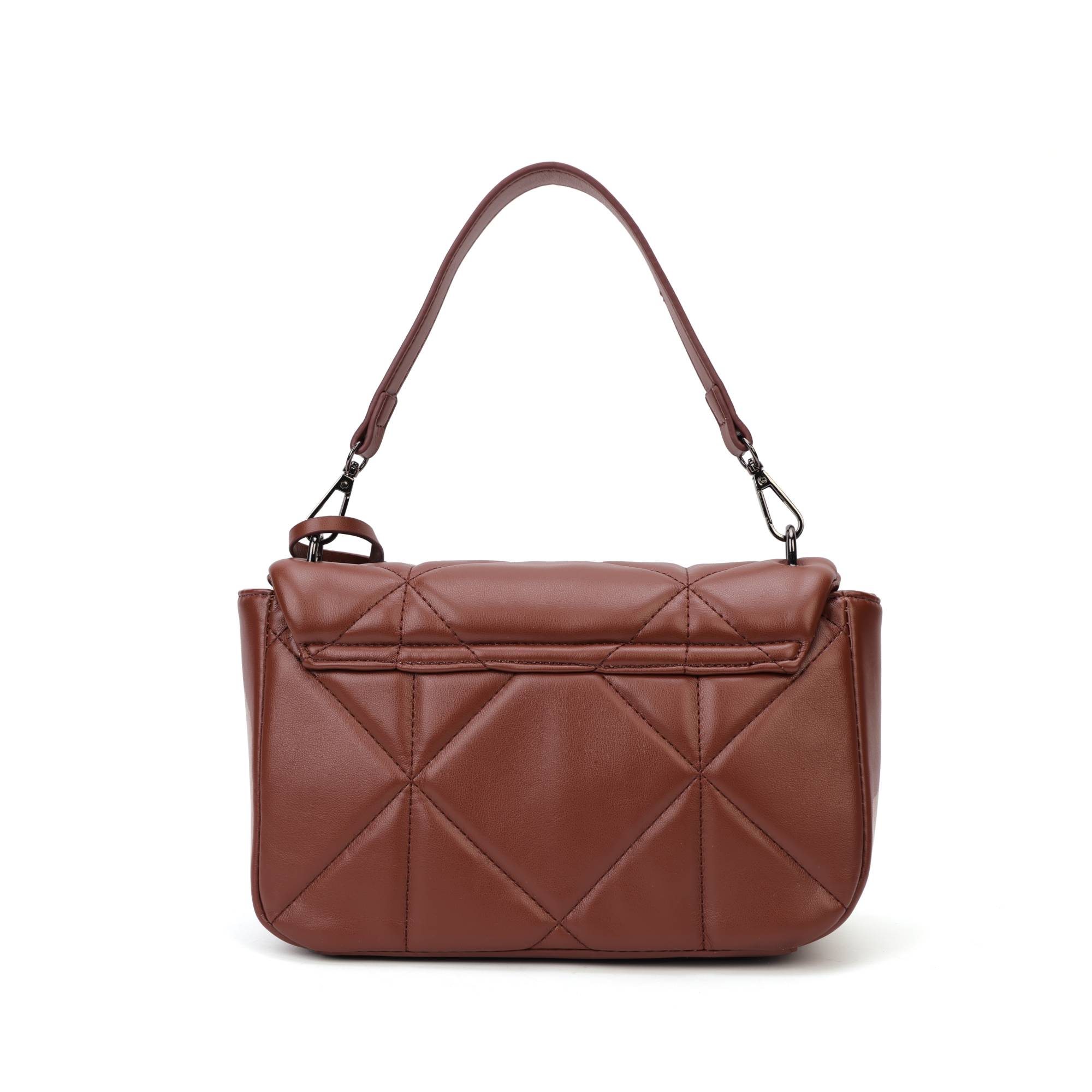 Small Ostrich Leather Satchel - Brown