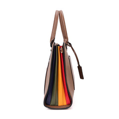 Medium Croco Franzy Leather Satchel - Frost